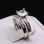 Load image into Gallery viewer, Kristie Bridal Set Princess Cut Cz Engagement Ring Womens Ginger Lyne Collection - 10
