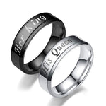 Load image into Gallery viewer, Her King Black His Queen Steel Wedding Band Ring Men Women Ginger Lyne - Female-Queen Silver,8
