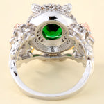 Load image into Gallery viewer, Hoot Owl Ring Teacher Gift Statement Ring Green Cz Womens Ginger Lyne Collection - 10
