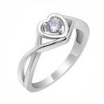 Load image into Gallery viewer, Christine Promise Ring Heart Engagement Women Silver Cz Ginger Lyne - April Clear,6

