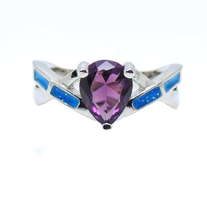 Bonnie Ring Purple Pear Blue Fire Opal Cubic Zirconia Women Ginger Lyne - 8