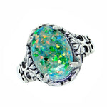 Load image into Gallery viewer, Sahara Statement Ring Green Fire Opal Women Ginger Lyne Collection - Green,7
