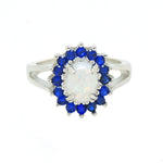 Load image into Gallery viewer, Reese Statement Engagement Ring Fire Opal Blue Cu Womens Ginger Lyne - 9
