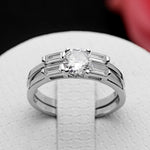Load image into Gallery viewer, Dione Bridal Set Sterling Silver Cz Engagement Ring Women Ginger Lyne - 6
