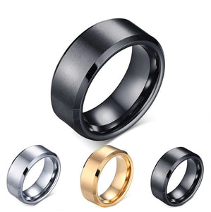 8mm Wedding Band Ring Womens Mens Black Stainless Steel Ginger Lyne - Black,10
