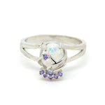 Load image into Gallery viewer, Adlai Simulated Fire Opal Ring Women Purple Cubic Zirconia Ginger Lyne - 9
