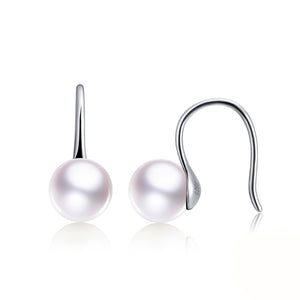 Drop Hook Earrings Simulated Pearl Womens Girls Ginger Lyne Collection - White