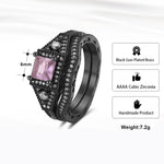 Load image into Gallery viewer, Danielle Bridal Set Cz Black Wedding Engagement Ring Women Ginger Lyne Collection - Black,10
