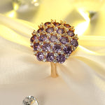 Load image into Gallery viewer, Womens Statement Ring Purple Clear Cz Rose Gold Plated Ginger Lyne - 6
