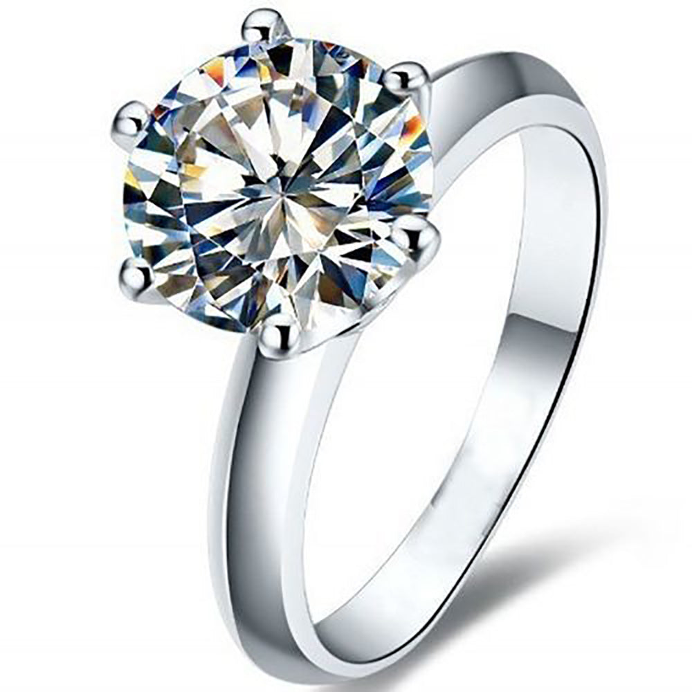Womens Engagement Ring Solitaire 7mm Cubic Zirconia by Ginger Lyne - 8