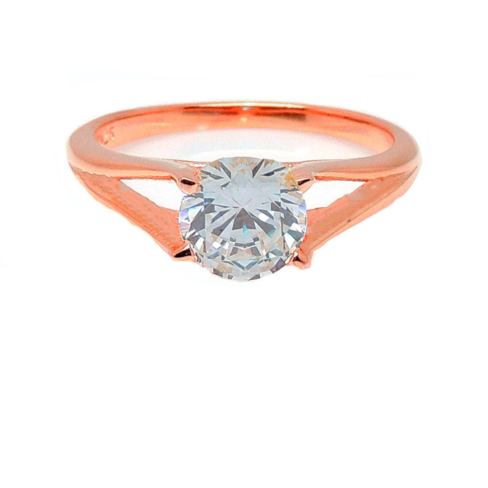 Ariel Engagement Ring Cubic Zirconia Women Sterling Silver Ginger Lyne - Rose Gold,9
