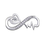 Load image into Gallery viewer, Infinity Heartbeat Charm European Bead Sterling Silver Clear CZ Ginger Lyne - Rose

