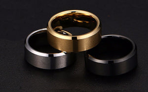 8mm Wedding Band Ring Womens Mens Black Stainless Steel Ginger Lyne - Black,10