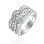 Load image into Gallery viewer, Angelina Bridal Set Cubic Zirconia Engagement Ring Band Womens Ginger Lyne - 8
