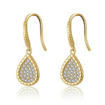 Load image into Gallery viewer, Teardrop Dangle Hook Earrings Cz Gold Sterling Silver Womens Ginger Lyne - Yellow Gold
