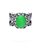 Load image into Gallery viewer, Filigree Green Fire Opal Statement Ring Women Ginger Lyne Collection - Green,6

