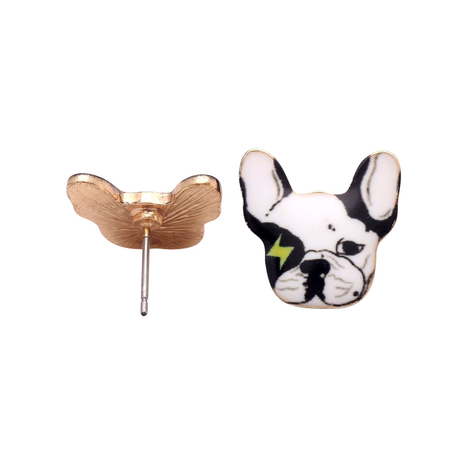 French Bulldog Boston Terrier Stud Earrings Enamel Colorful From the Ginger Lyne Collection - Style 4