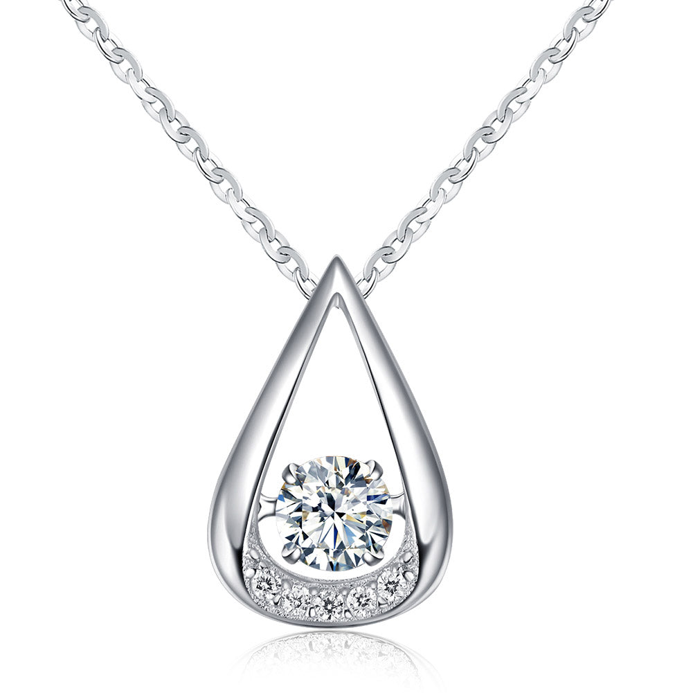 Ginger Lyne Collection Sterling Silver Cz Swinging Oval Shape Pendant Necklace for Women Gifts for Her - Style 40