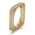 Load image into Gallery viewer, Square Eternity Wedding Band Ring for Women Cz Gold Plated Ginger Lyne Collection - 7
