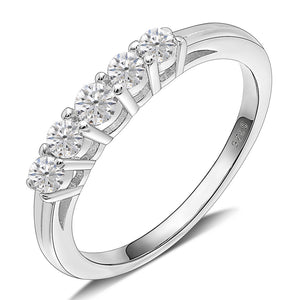 Le Sha Anniversary Band Ring Cz Sterling Silver Womens Ginger Lyne - 7