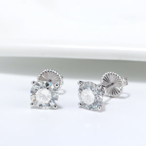 Amore Stud Earrings 2Ctw Solitaire Topaz Womens Ginger Lyne Collection - 2 TCW