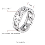 Load image into Gallery viewer, Chain Wedding Band 6.5mm Stainless Steel Men Women Ginger Lyne Collection - 10
