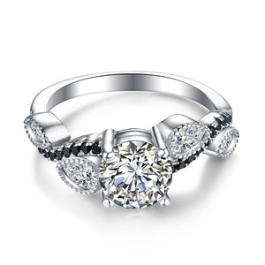 Norah Engagement Ring Sterling Silver Black Zirconia Women Ginger Lyne - 6