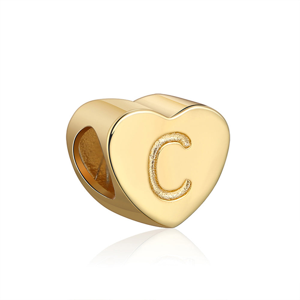 Initial Heart Charms Gold Over Sterling Silver Womens Ginger Lyne Collection - C