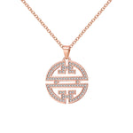 Load image into Gallery viewer, Flower Window Pattern Pendant Necklace Cz Women Ginger Lyne Collection - Rose Gold
