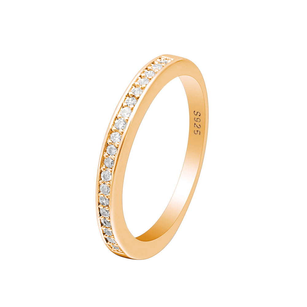 Victoria Anniversary Band Ring Gold Sterling Silver Cz Womens Ginger Lyne - Gold/Silver,6
