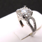 Load image into Gallery viewer, Carlita Engagement Ring Sterling Silver Womens Cz Ginger Lyne Collection - 10
