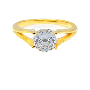 Ariel Engagement Ring Cubic Zirconia Women Sterling Silver Ginger Lyne - Gold,5