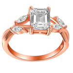 Load image into Gallery viewer, Brendi Engagement Ring Rose Gold Sterling Emerald Marquise Womens - 7
