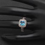 Load image into Gallery viewer, Coco Halo Engagement Ring Women Chocolate Blue Cz Ginger Lyne - 10
