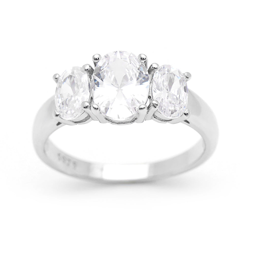 Cassidy Engagement Ring Womens Sterling Silver Cz Ginger Lyne Collection - 8