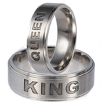 Load image into Gallery viewer, King or Queen Stainless Steel Wedding Band Ring Men Women Ginger Lyne - Mens-King,8
