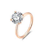 Load image into Gallery viewer, Amore Engagement Ring Women 2Ct Moissanite Rose Sterling Ginger Lyne - 2CT Rose over Silver,10
