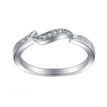 Load image into Gallery viewer, Calli Unique Anniversary Wedding Band Ring White Gold Plate Ginger Lyne - 7
