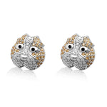 Load image into Gallery viewer, Pitbull Dog 3d Stud Earrings Sterling Silver Cz Womens by Ginger Lyne - 3D Earrings
