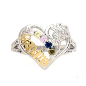 Heart Ring Inscribed To Grandma With Love Plated Cz Womens Ginger Lyne - 9