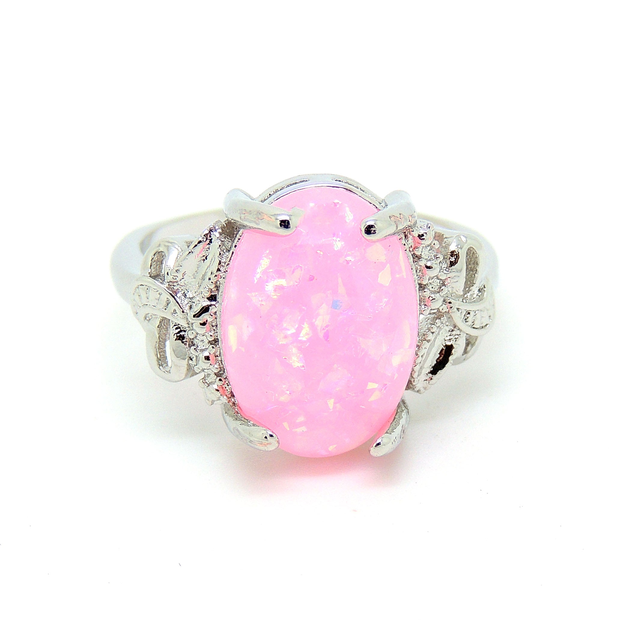 Sharla Statement Ring Oval Pink Fire Opal Women Ginger Lyne Collection - Pink,6