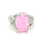 Load image into Gallery viewer, Sharla Statement Ring Oval Pink Fire Opal Women Ginger Lyne Collection - Pink,6
