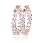 Load image into Gallery viewer, Hoop Earrings Women Princess Cubic Zirconia Rose Plated Ginger Lyne - Rose Gold
