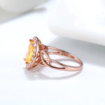 Load image into Gallery viewer, Halo Yellow Cz Engagement Ring Rose Gold Sterling Womens Ginger Lyne - 6
