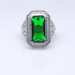 Load image into Gallery viewer, Dahlia Statement Ring Womens Green Emerald Cubic Zirconia Ginger Lyne - 10
