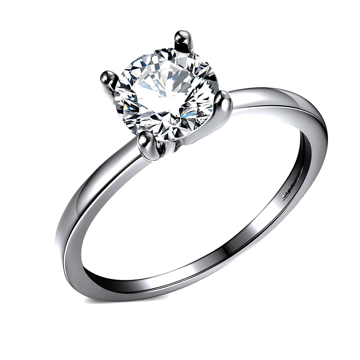 Envy Solitaire 1.25Ct Engagement Ring Sterling Silver Women Ginger Lyne - Silver,10