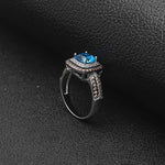 Load image into Gallery viewer, Coco Halo Engagement Ring Women Chocolate Blue Cz Ginger Lyne - 10
