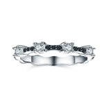 Load image into Gallery viewer, Braelynn Sterling Silver Black Cz Women Anniversary Band Ring Ginger Lyne - 10
