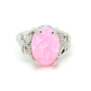 Sharla Statement Ring Oval Pink Fire Opal Women Ginger Lyne Collection - Pink,9