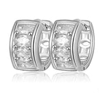 Load image into Gallery viewer, Small Hoop Earrings Marquise Cut Cubic Zirconia Womens Ginger Lyne - Silver

